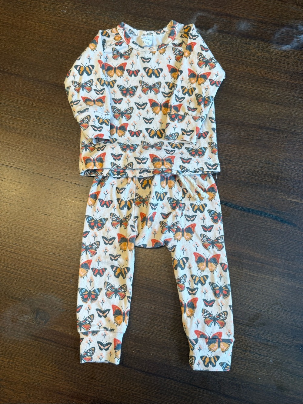 Kids White Butterfly Print Pajama Set little one shop